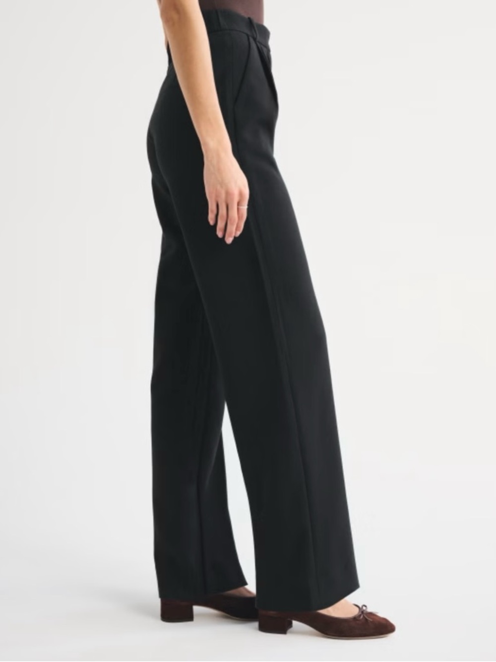 Abercrombie & Fitch Black High-Rise Wide-Leg Trousers - Picture 2 of 6